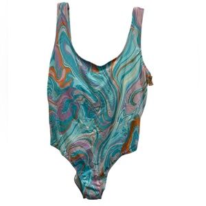 PINK Scoop One Piece Swimsuit XXL High Leg Cheeky Bathing Suit NWT